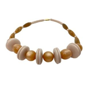 Chunky Butterscotch Disc Beaded Necklace Vintage